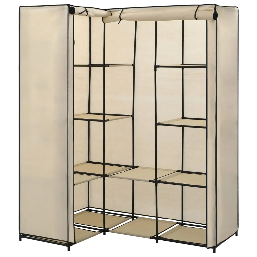 vidaXL Corner Wardrobe Cream 130x87x169 cm