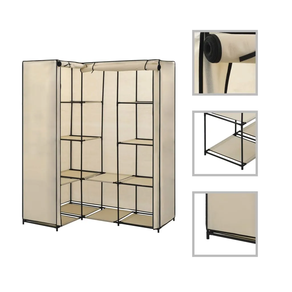 vidaXL Corner Wardrobe Cream 130x87x169 cm