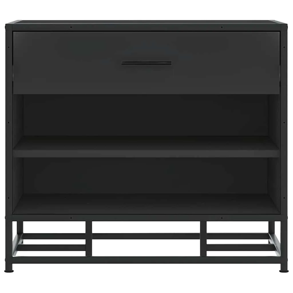 vidaXL Shoe Bench Black 60x40x53.5 cm Engineered Wood and Metal