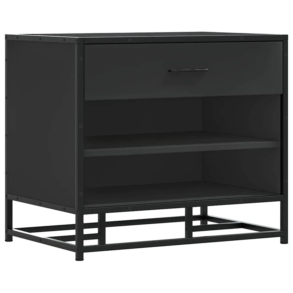 vidaXL Shoe Bench Black 60x40x53.5 cm Engineered Wood and Metal