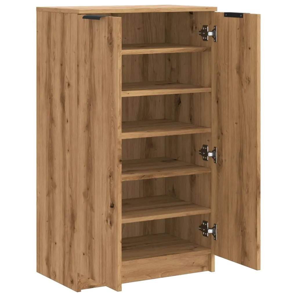 vidaXL Shoe Cabinet Artisian Oak 59x35x100.5 cm Engineered Wood