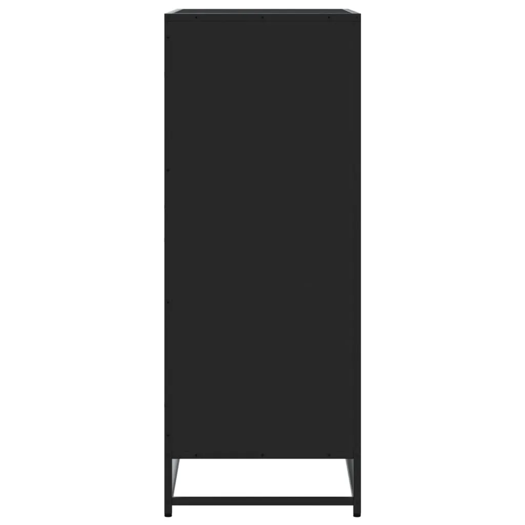 vidaXL Shoe Cabinet Black 75x38x97.5 cm Engineered Wood and Metal