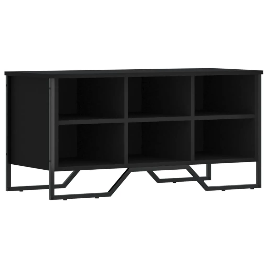 vidaXL Shoe Cabinet Black 90x38x45.5 cm Engineered Wood