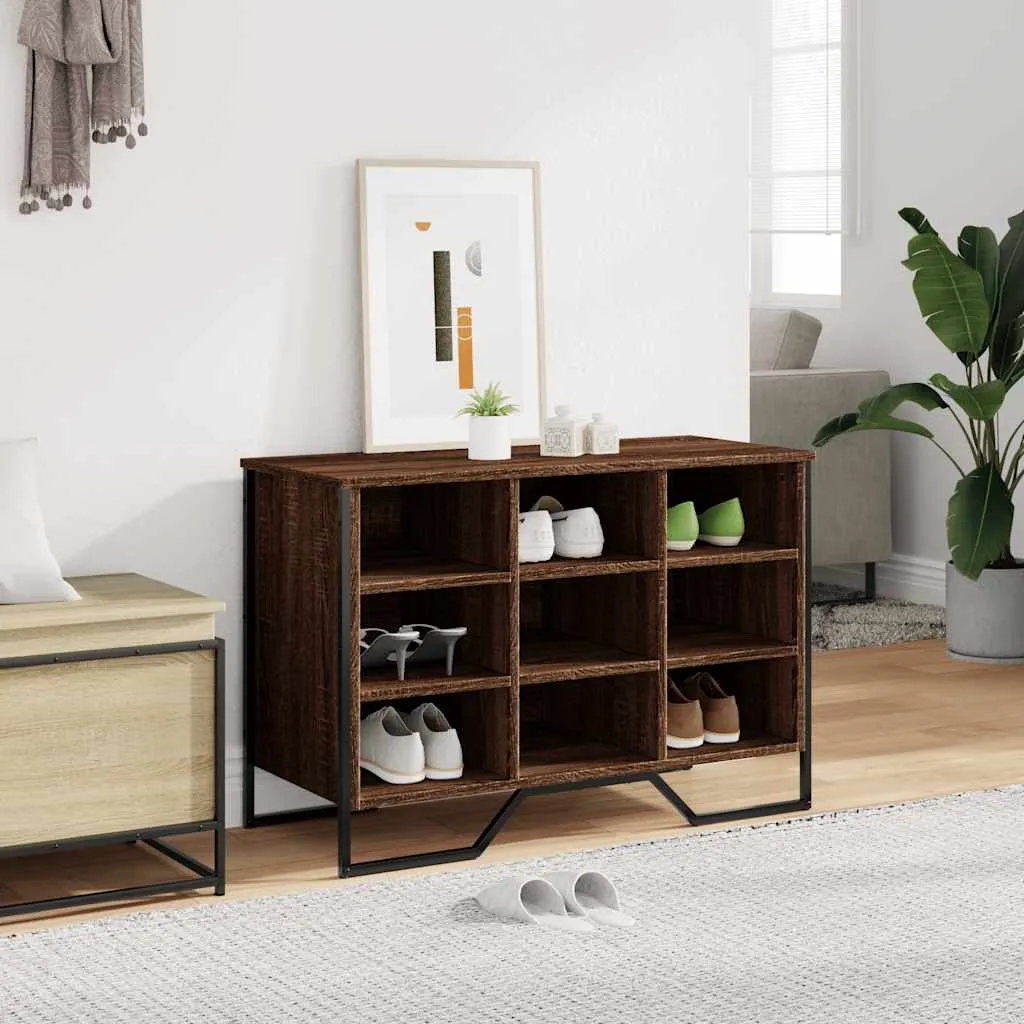 vidaXL Shoe Cabinet Brown Oak 90x38x61.5 cm Engineered Wood