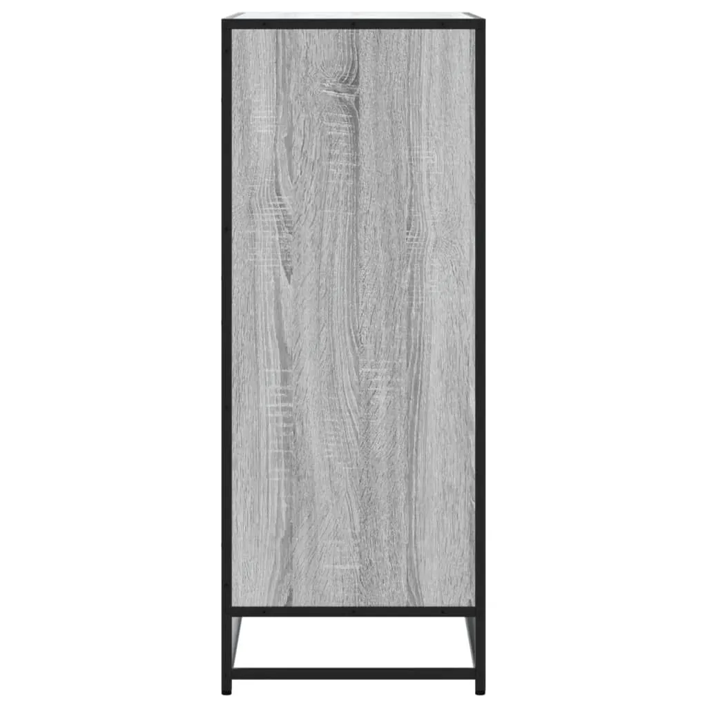 vidaXL Shoe Cabinet Grey Sonoma 75x38x97.5 cm Engineered Wood and Metal