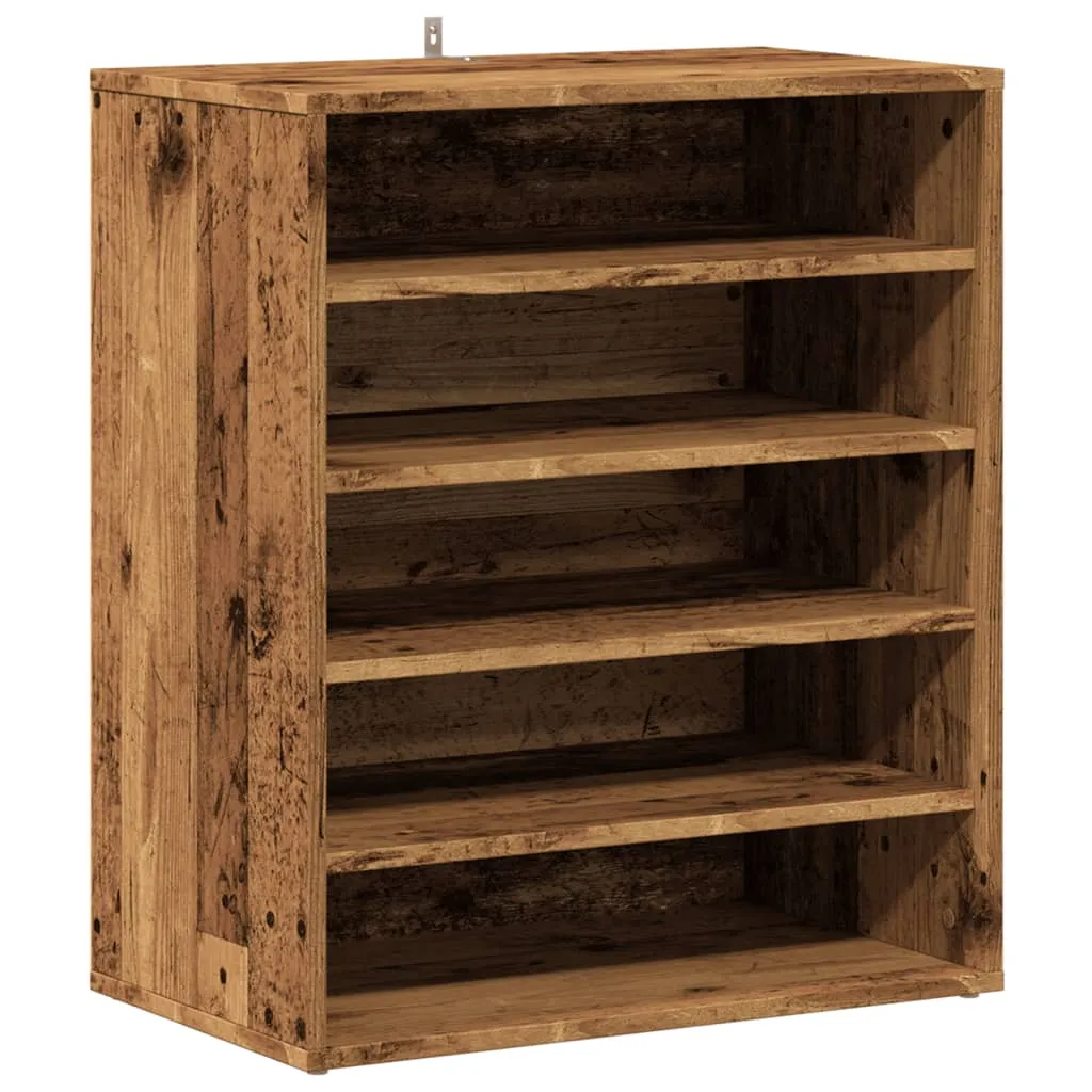 vidaXL Shoe Cabinet Old Wood 60x35x70 cm Engineered Wood