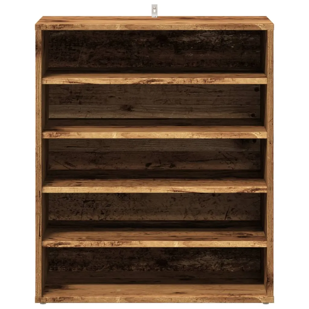 vidaXL Shoe Cabinet Old Wood 60x35x70 cm Engineered Wood