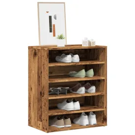 vidaXL Shoe Cabinet Old Wood 60x35x70 cm Engineered Wood