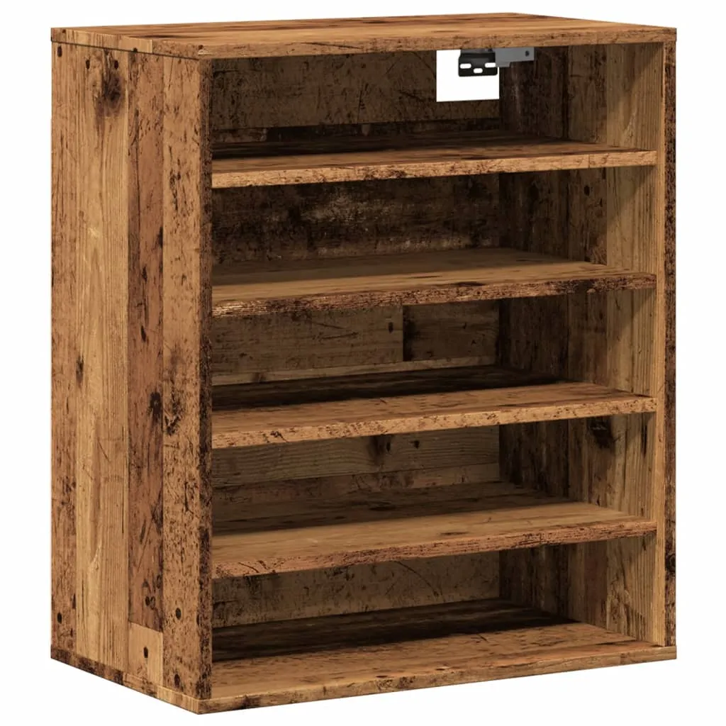 vidaXL Shoe Cabinet Old Wood 60x35x70 cm Engineered Wood