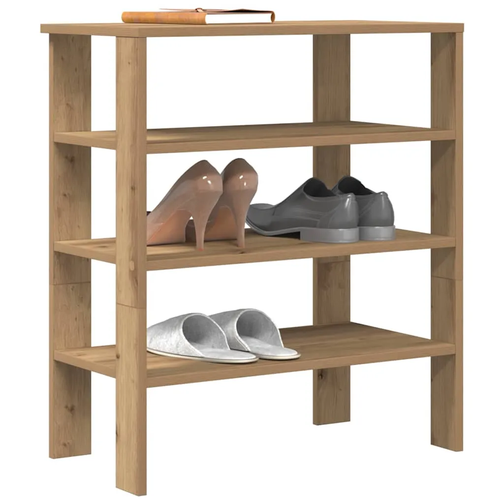 vidaXL Shoe Rack Artisan Oak 61x32x70 cm Engineered Wood