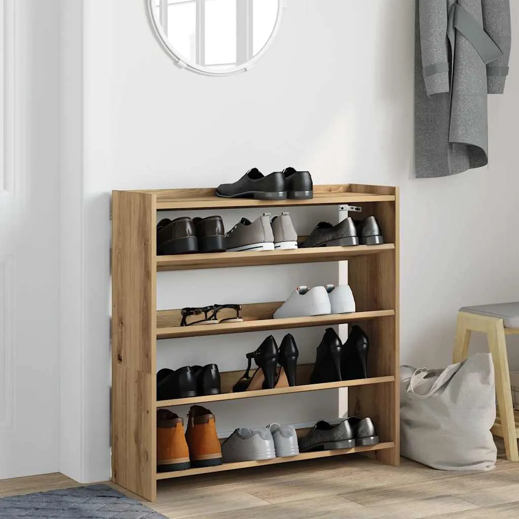 vidaXL Shoe Rack Artisan Oak 80x25x81 cm Engineered Wood