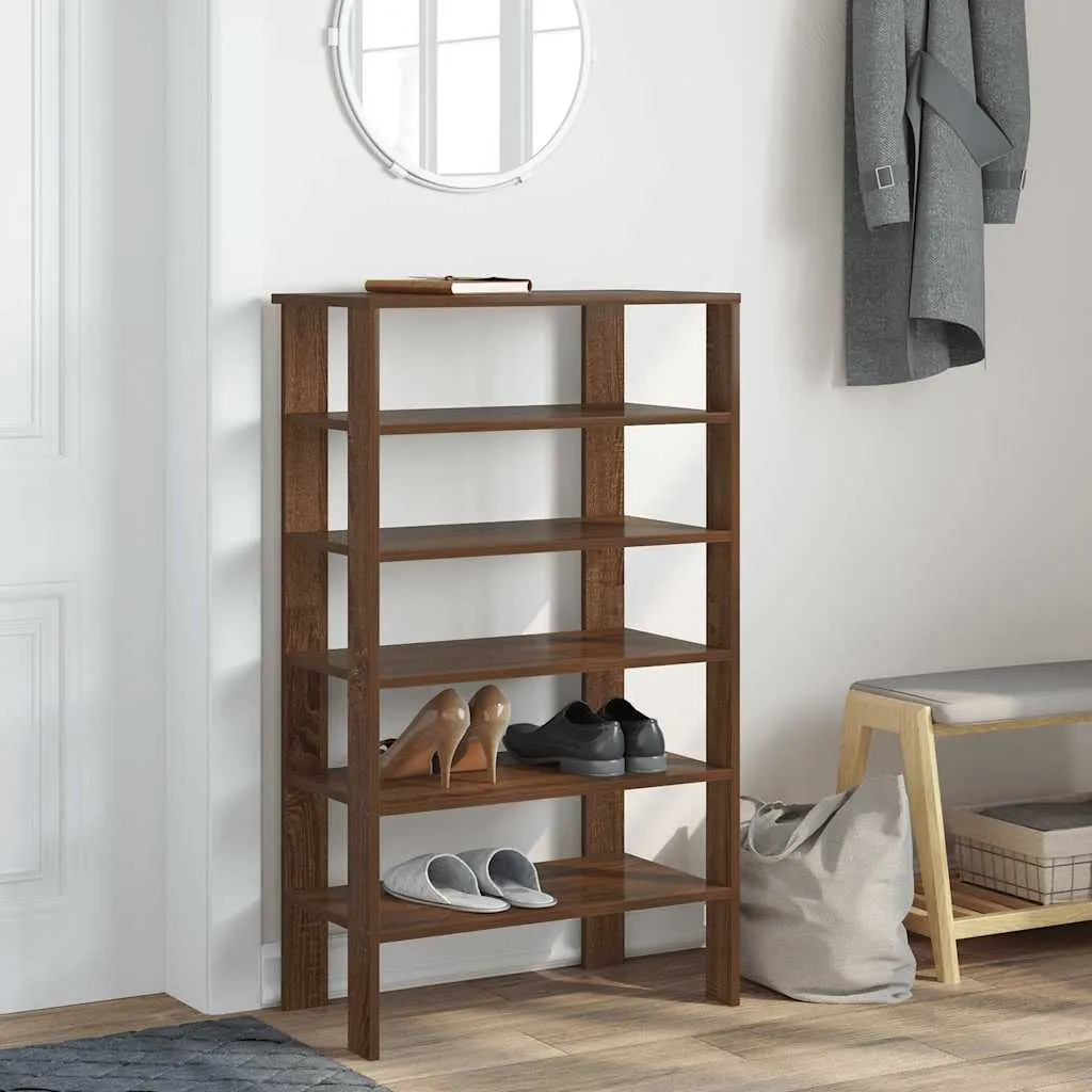 vidaXL Shoe Rack Brown Oak 61x32x105 cm Engineered Wood