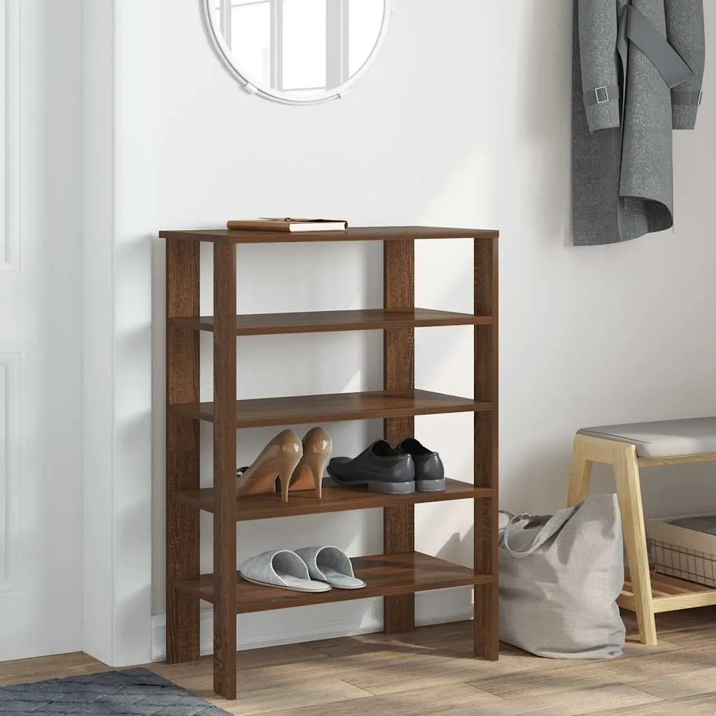 vidaXL Shoe Rack Brown Oak 61x32x87.5 cm Engineered Wood