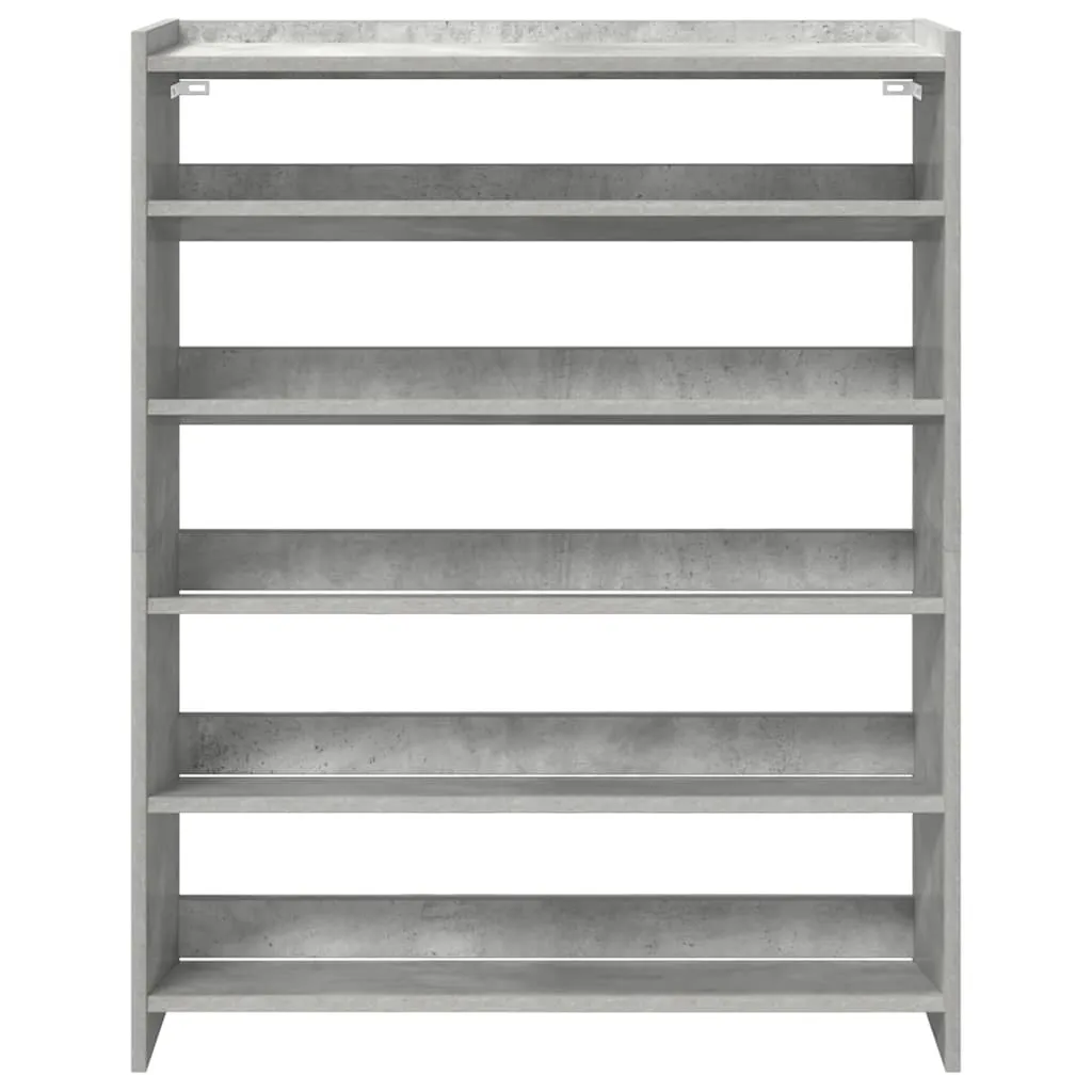 vidaXL Shoe Rack Concrete Grey 80x25x100 cm Engineered Wood