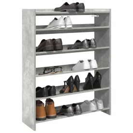 vidaXL Shoe Rack Concrete Grey 80x25x100 cm Engineered Wood