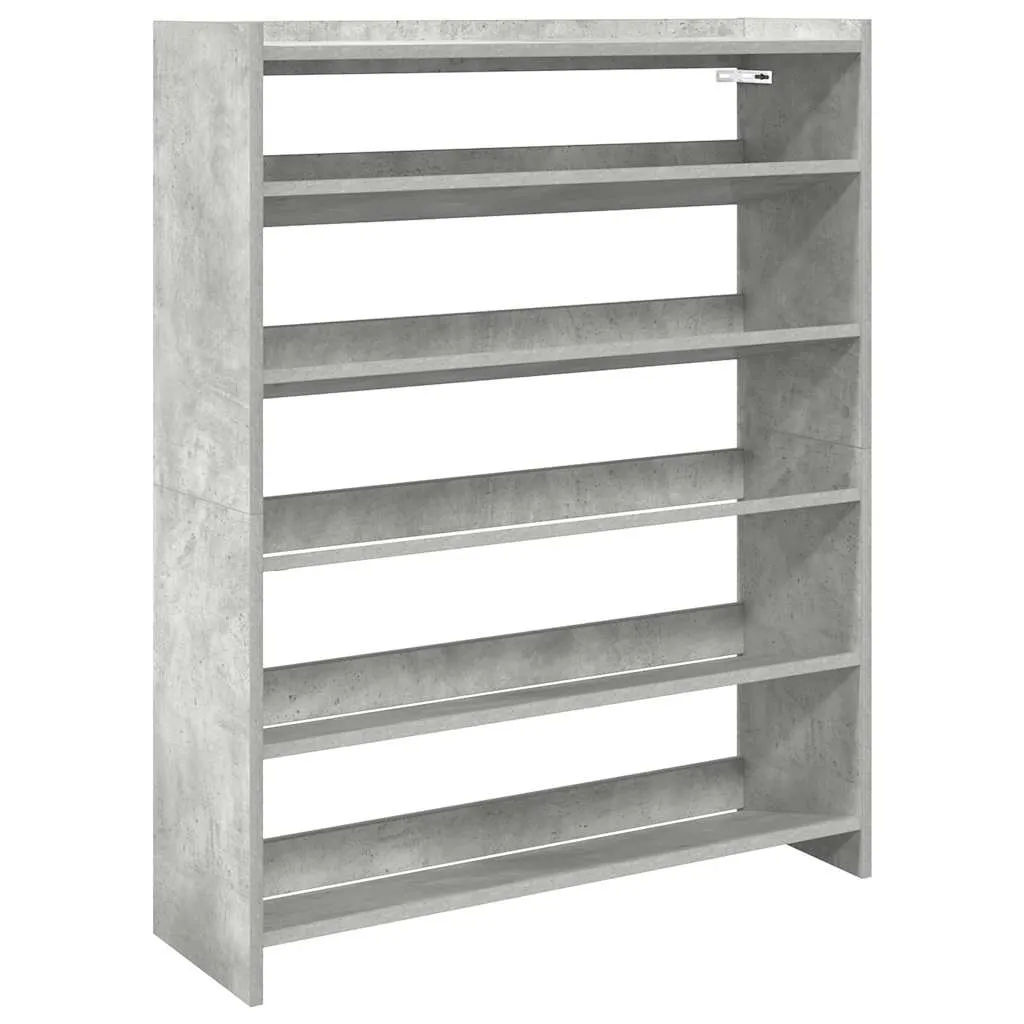 vidaXL Shoe Rack Concrete Grey 80x25x100 cm Engineered Wood