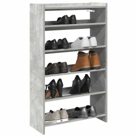 vidaXL Shoe Rack Concrete Oak 60x25x100 cm Engineered Wood