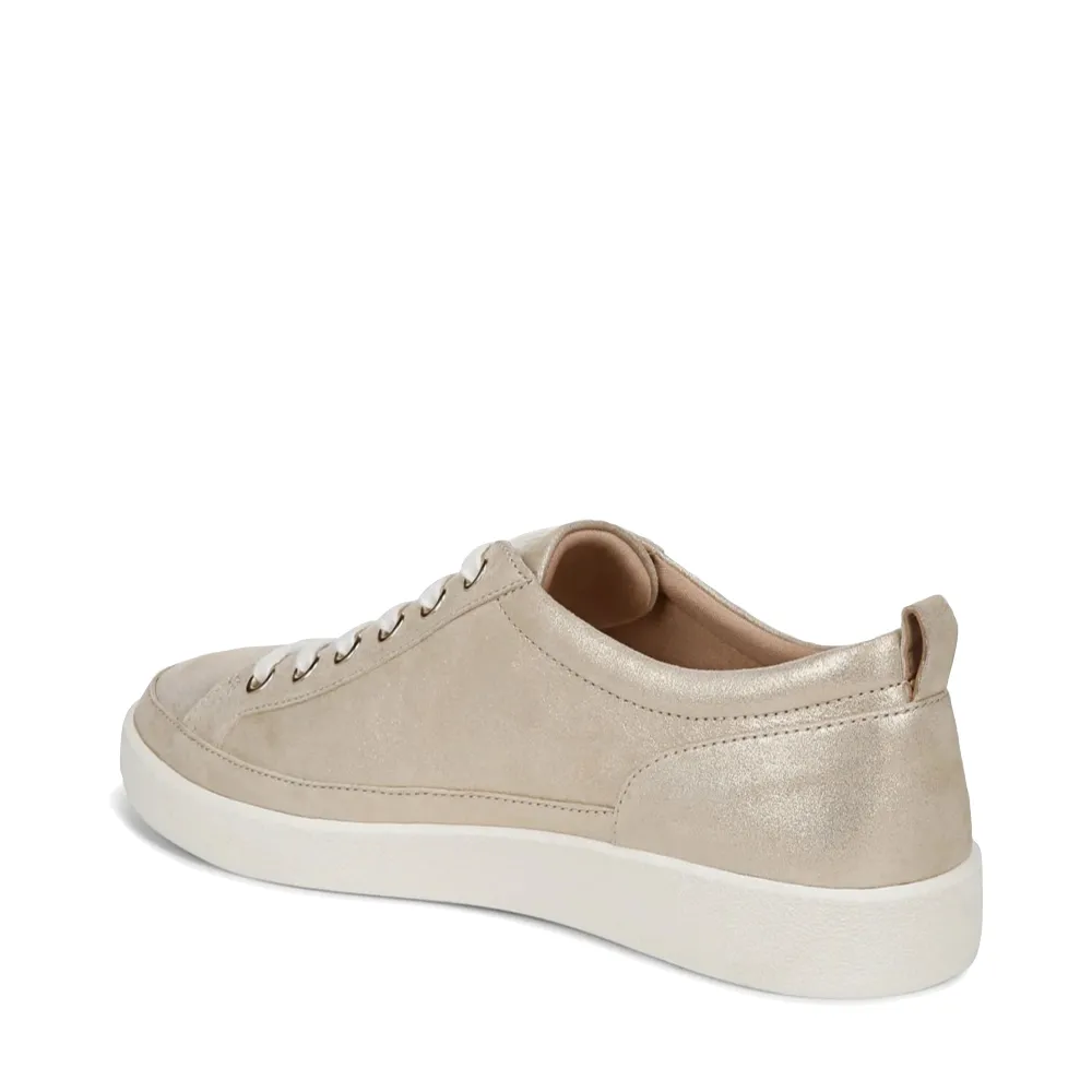 Vionic Women's Winny Leather Tie Sneaker in Gold