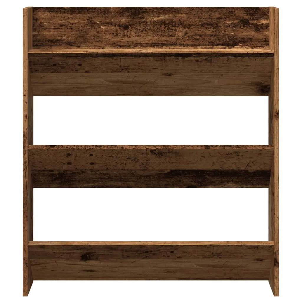 Wall Shoe Cabinet Old Wood 80x18x90 cm Engineered Wood