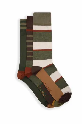 Weird Fish Fir Green 7-11 Wyatt Patterned Socks (Pack of 3)