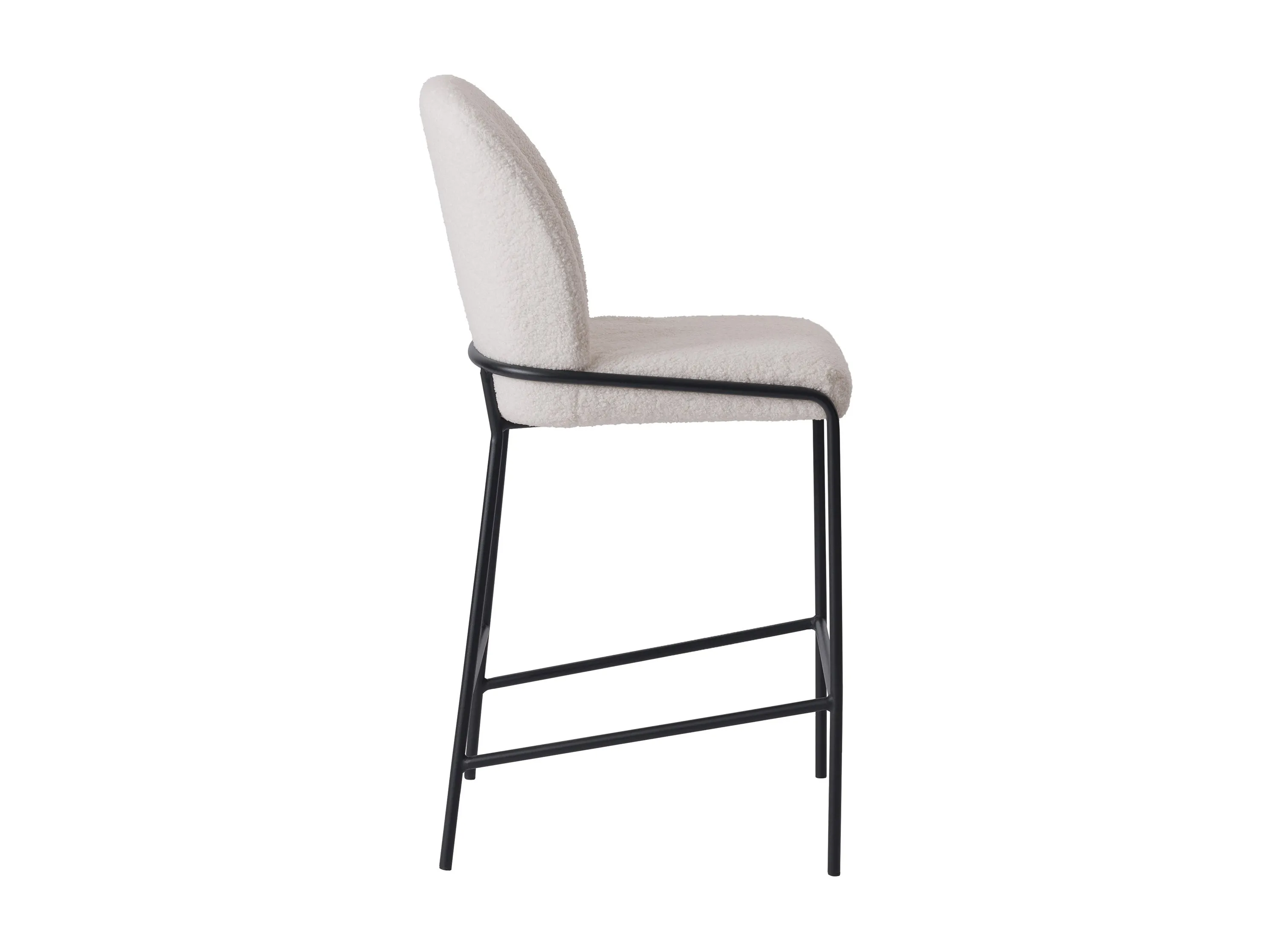 White Boucle Bar Stool