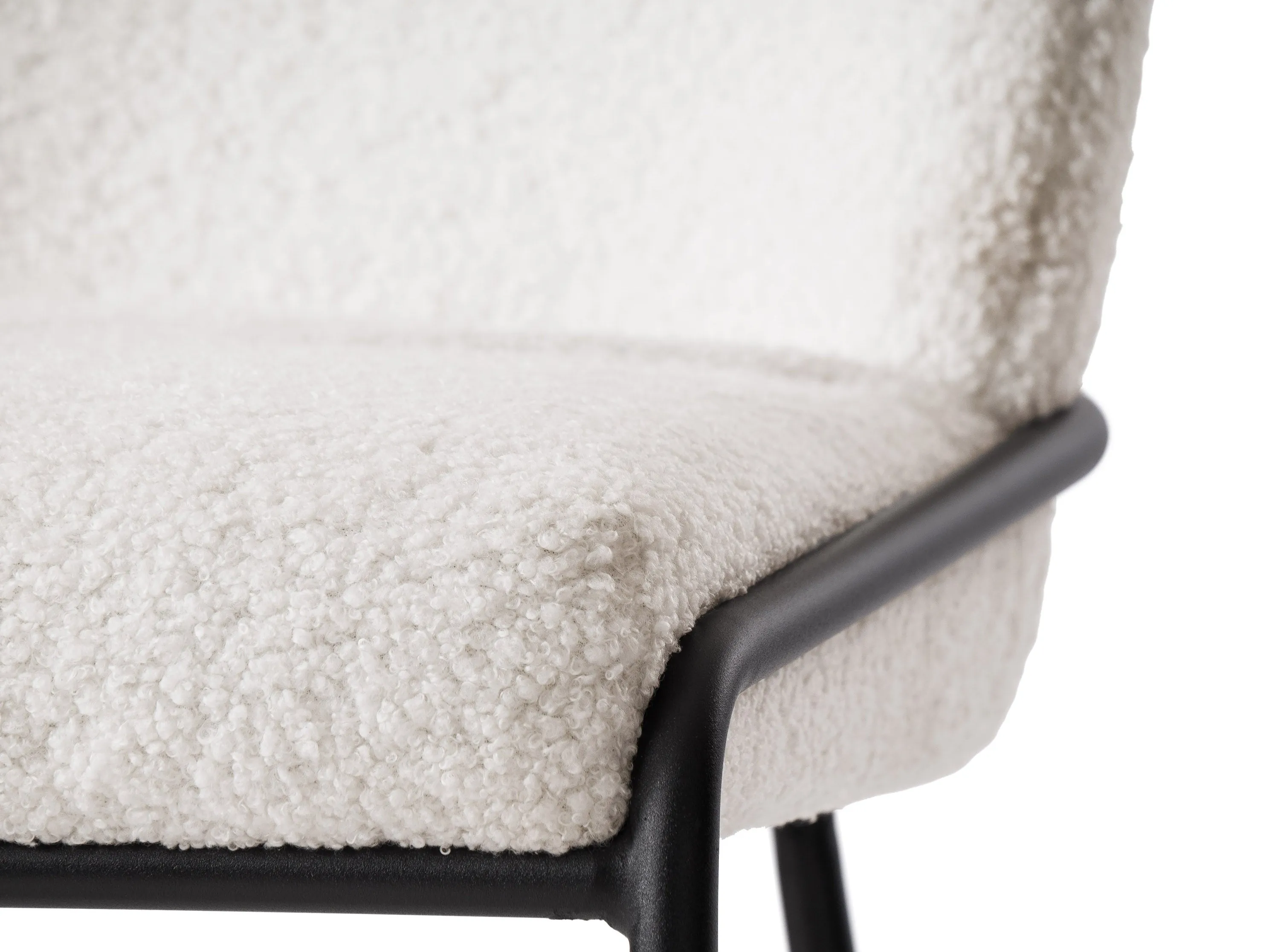 White Boucle Bar Stool