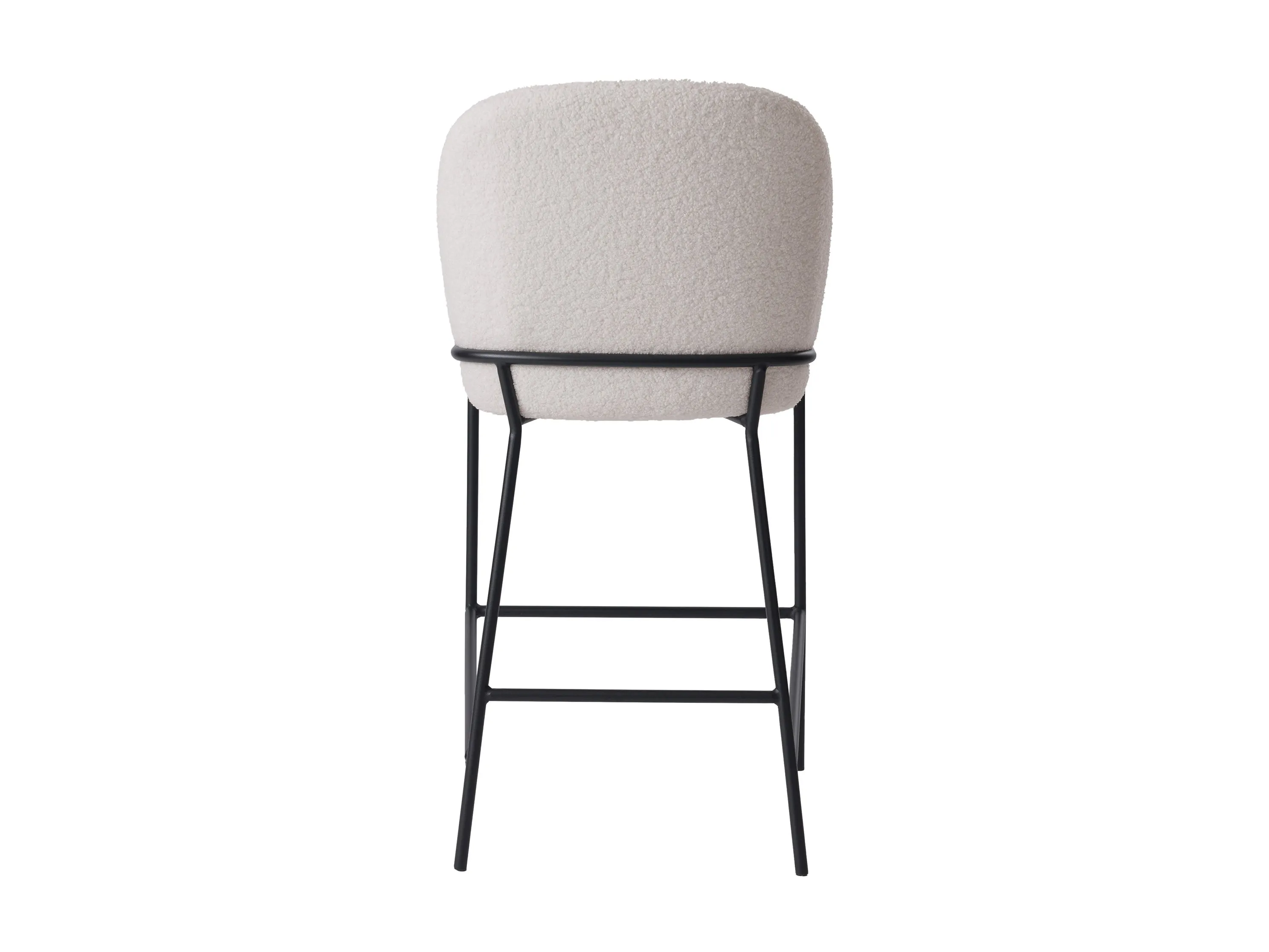 White Boucle Bar Stool