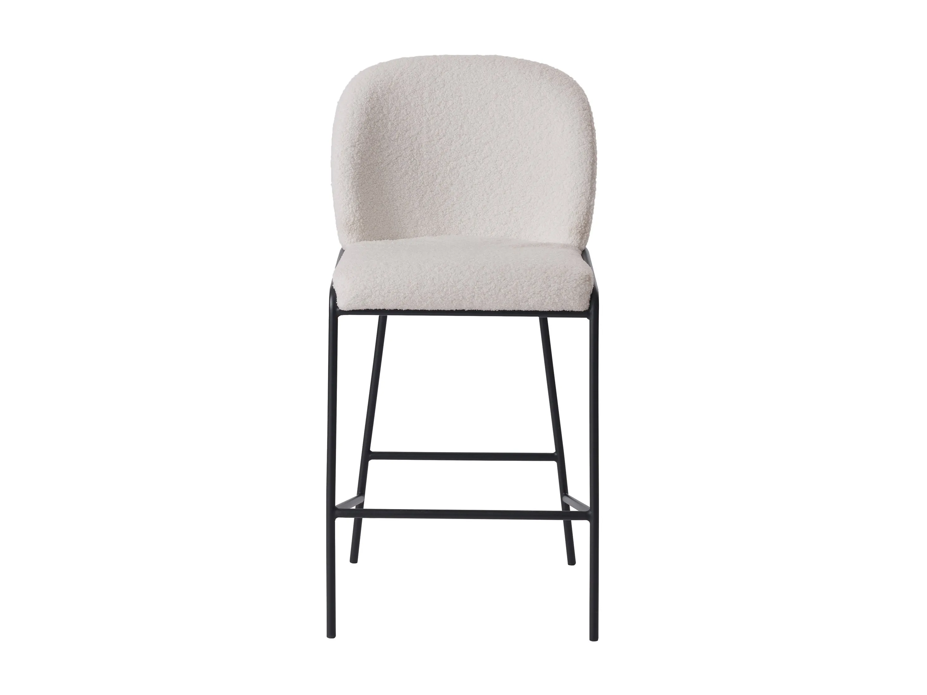 White Boucle Bar Stool