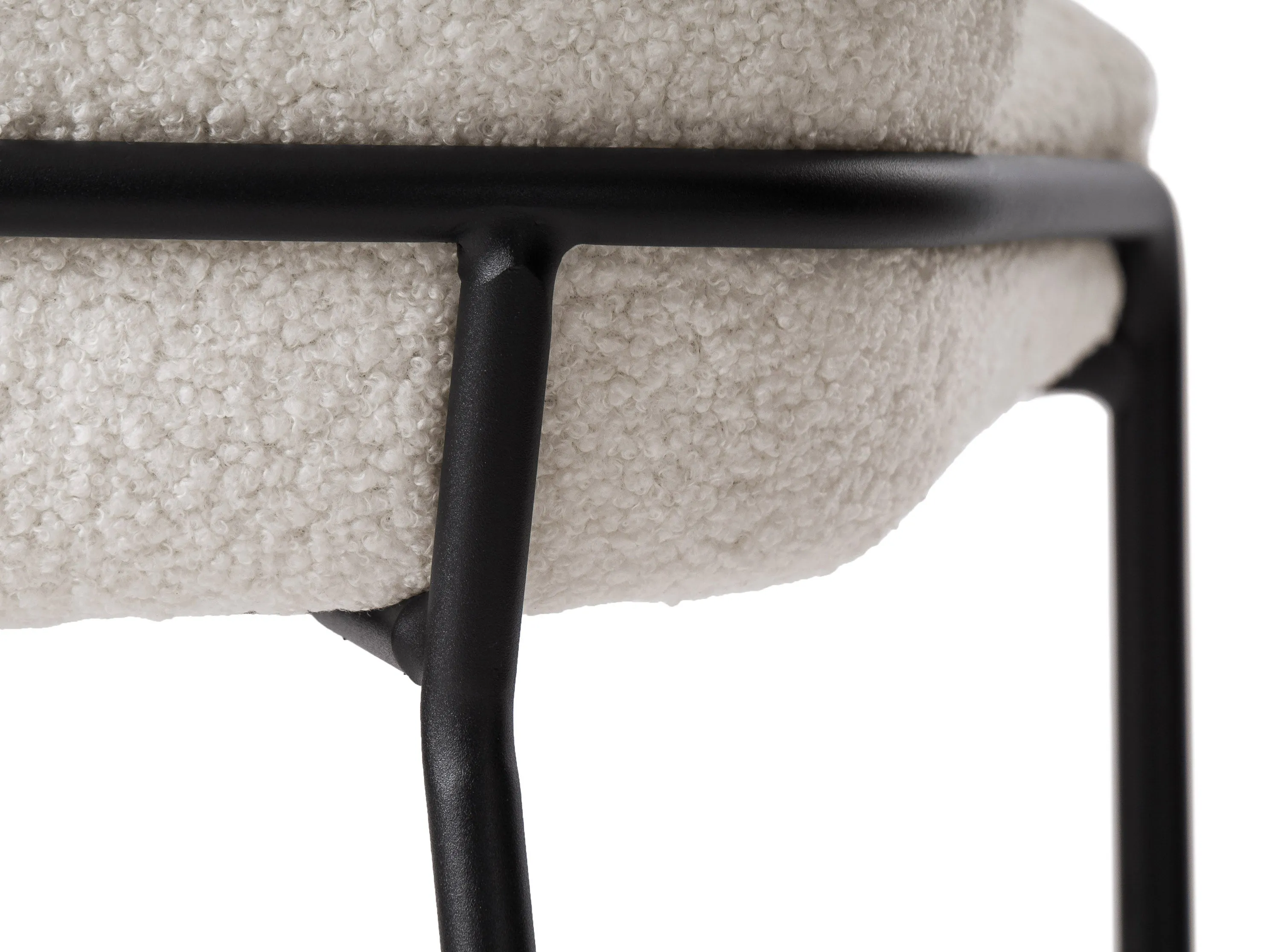 White Boucle Bar Stool