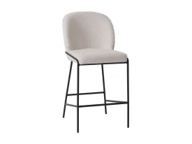 White Boucle Bar Stool