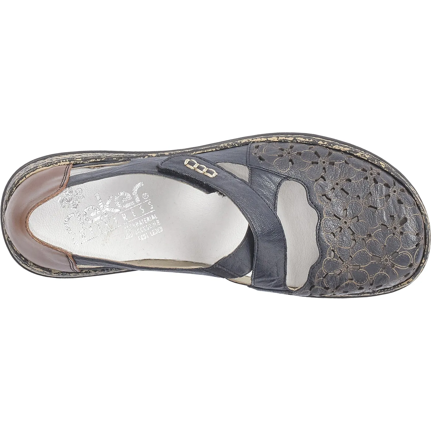 Women's Rieker 463H4-14 Daisy H4 Pazifik/Mogano Leather