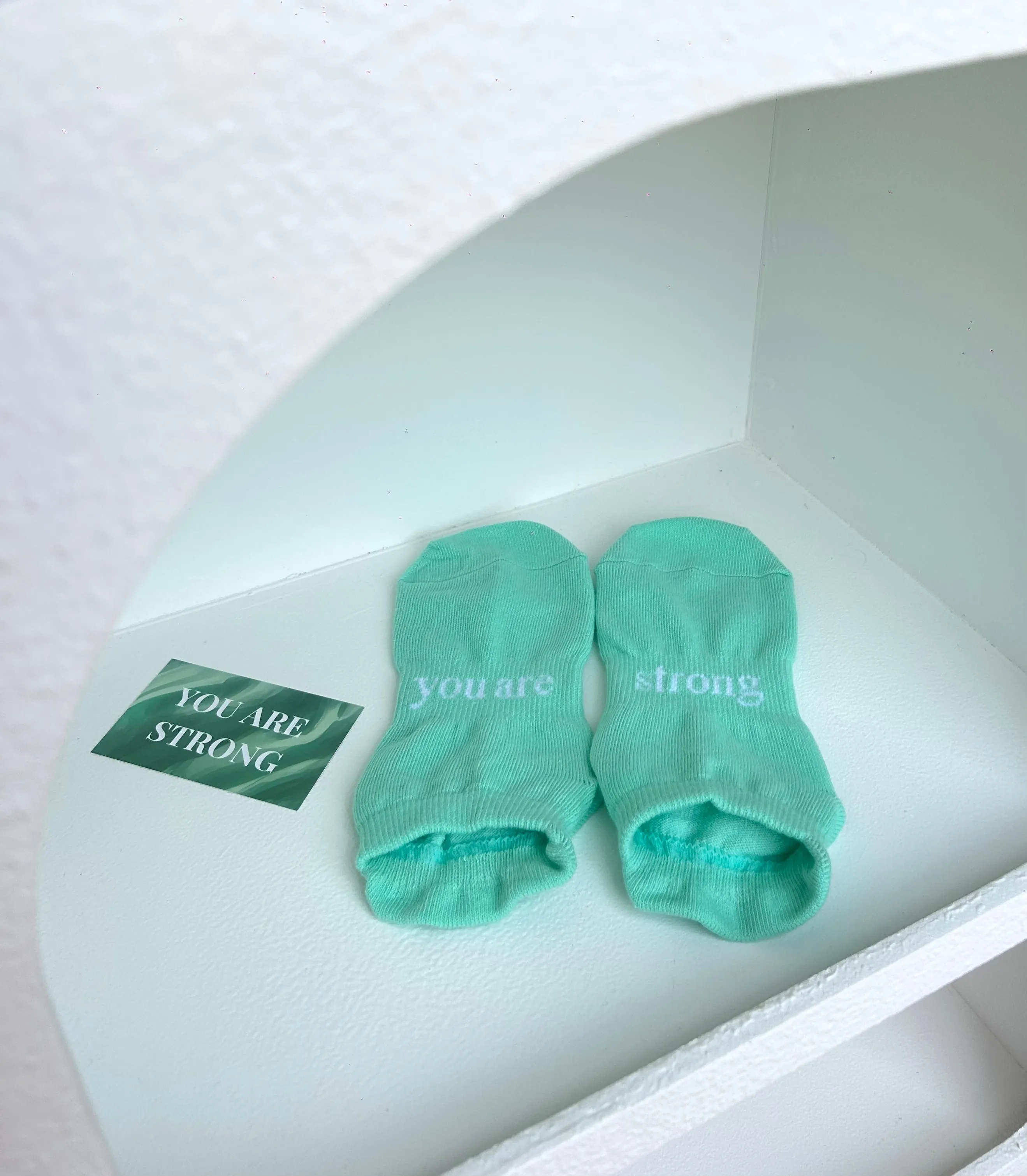 ‘you are strong’ (Mint) Grip Socks