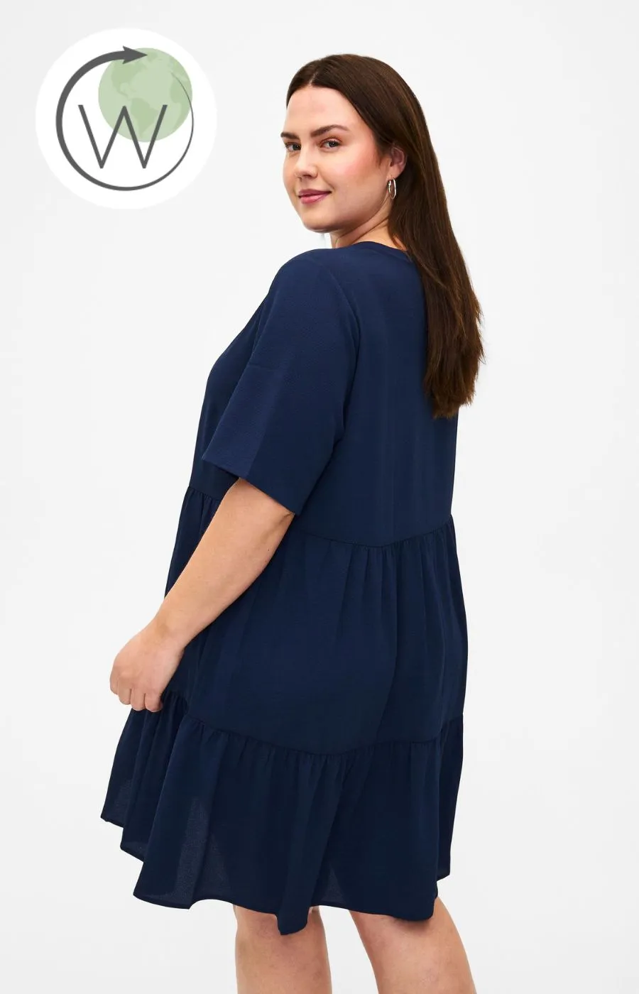 Zizzi Annie Dress in Navy