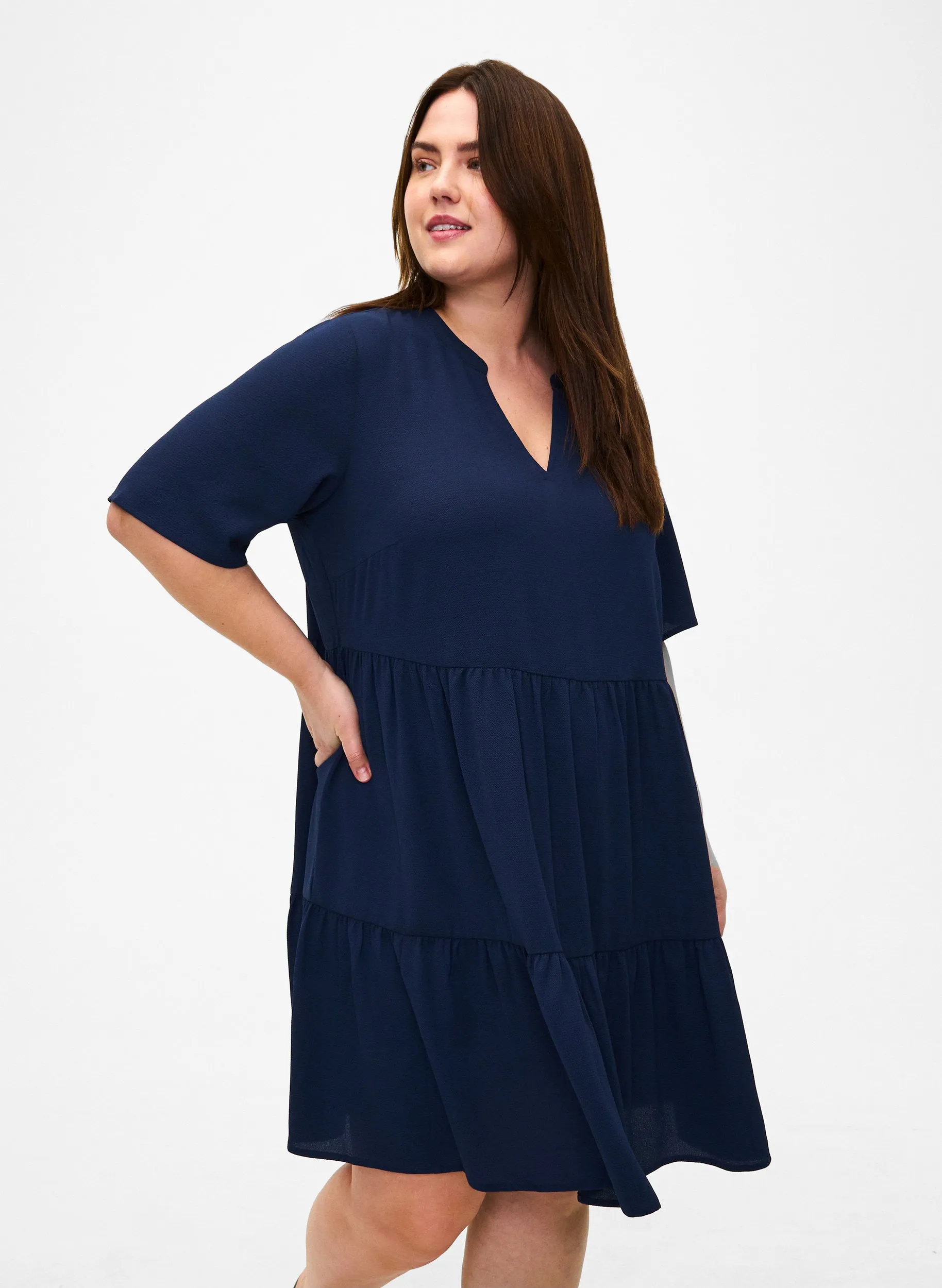 Zizzi Annie Dress in Navy