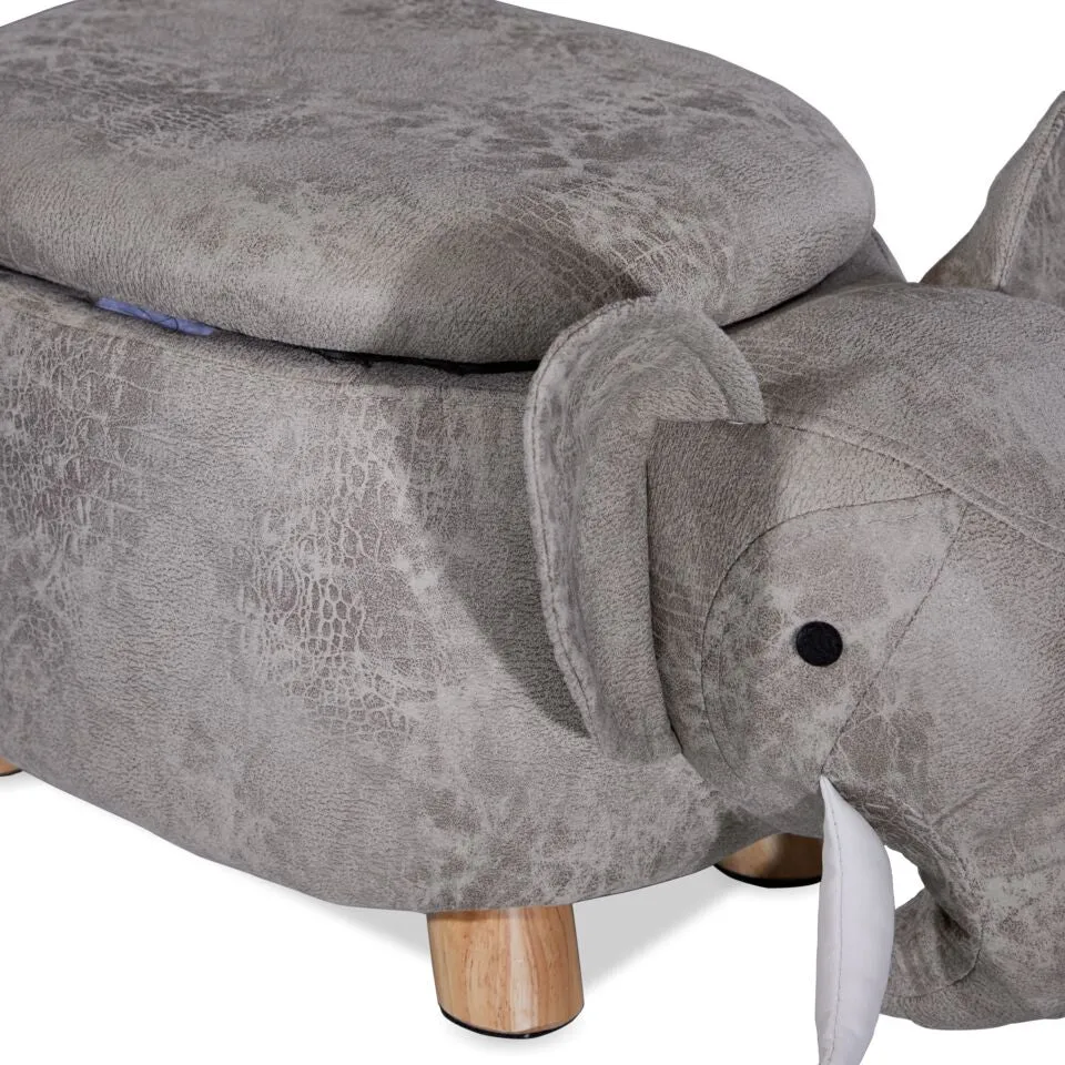 Zoo Companions Elephant Storage Ottoman - Grey