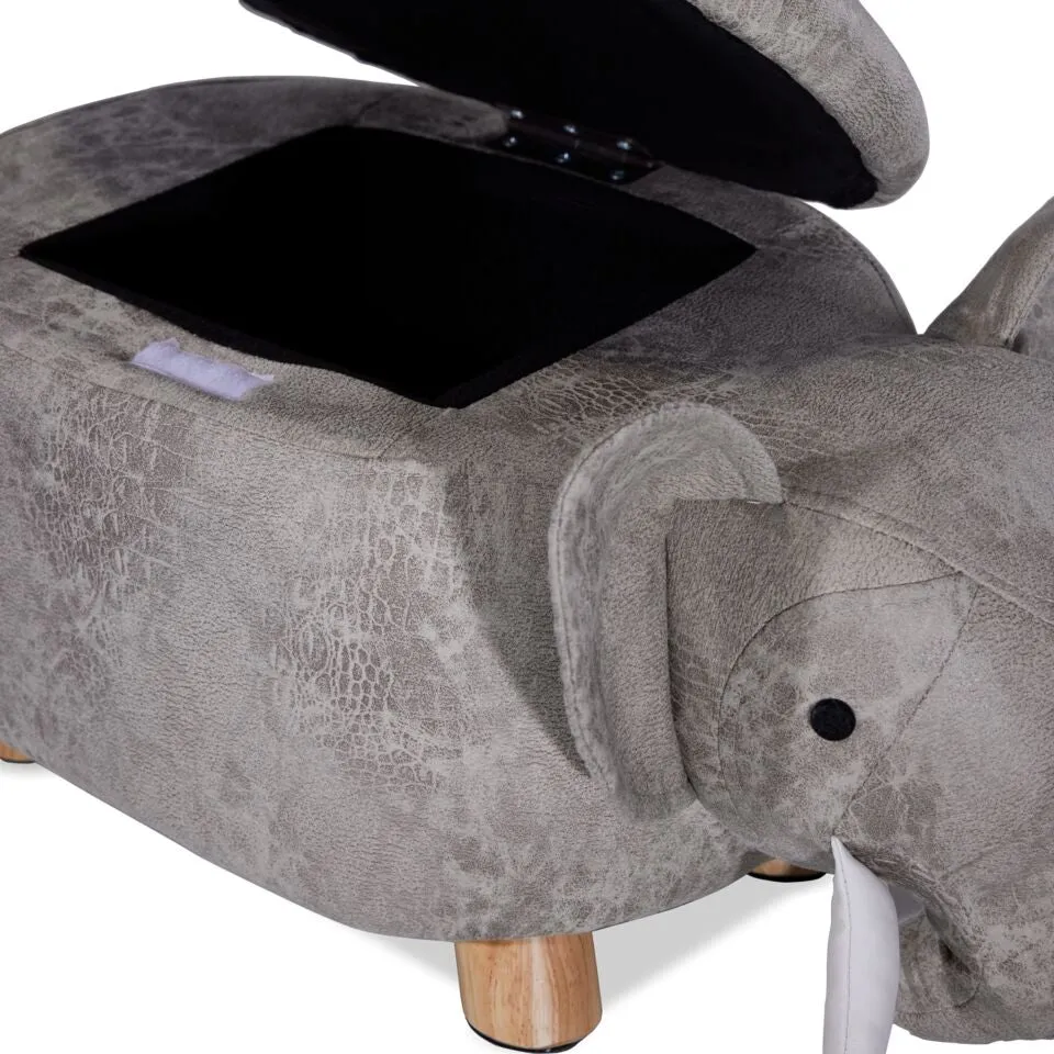 Zoo Companions Elephant Storage Ottoman - Grey